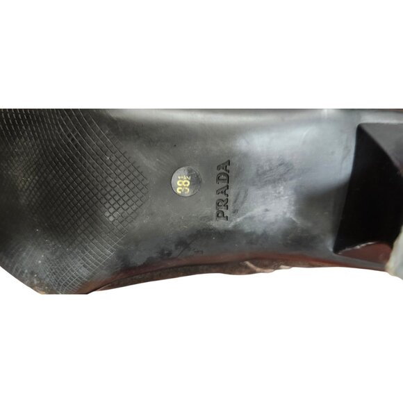 PRADA BROWN SUEDE HEELED BOOTS - EU 38.5/US 8 - Picture 15 of 16